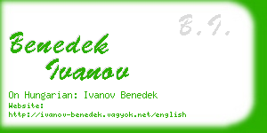 benedek ivanov business card